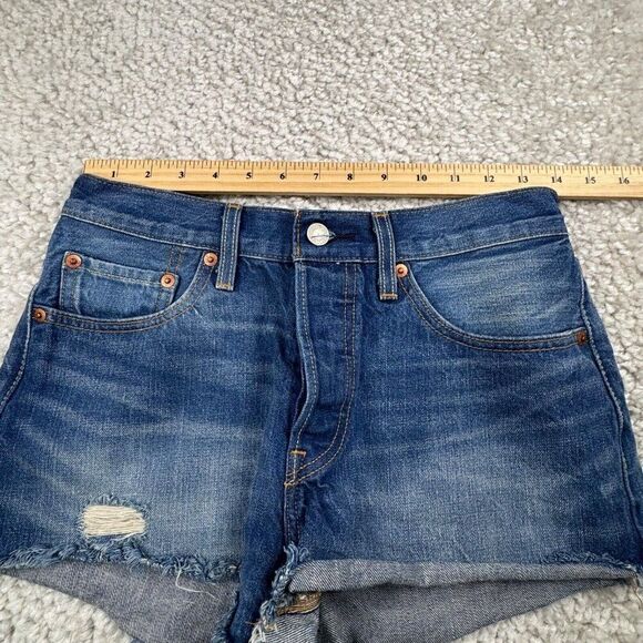 Levi's 501 Distress Cut Off Shorts California Tide Womens 27 - Picture 11 of 13